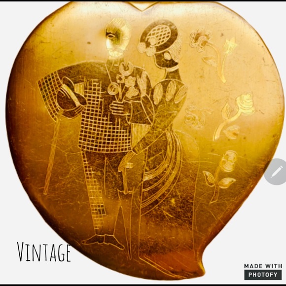 Vintage American Elgin Courting couple compact, in Great Condition - Picture 3 of 6